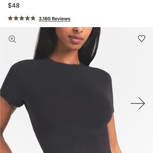 SKIMS cotton jersey T shirt soot black NWT